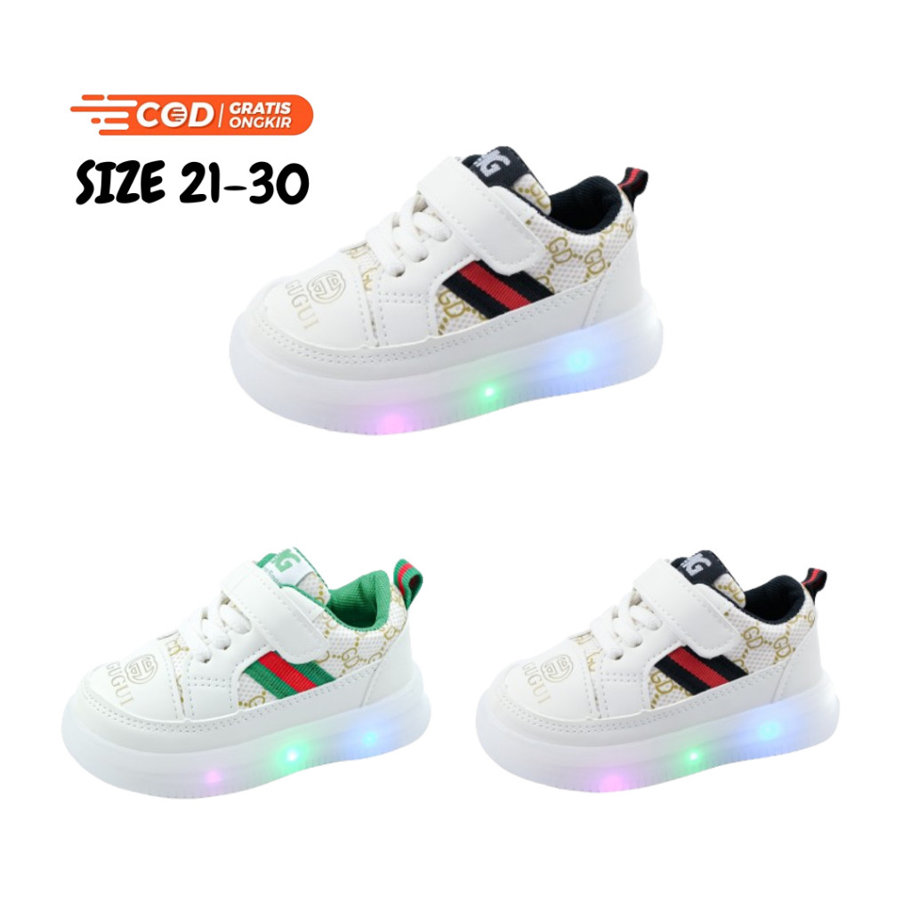 [DISKON GILA] GLORYKIDZ SH2358 Sepatu Anak Lampu Cewek Cowok Sepatu Anak 1 Tahun - 5 Tahun ringan ka