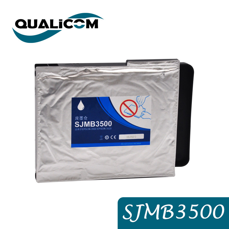 Qualicom SJMB3500 Waste ink tank With Chip for Epson TM-C3500 C3510 C3520 Color Label Printer Ink Ma