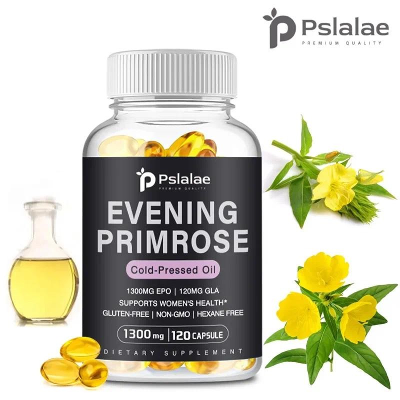 Evening Primrose Oil - Contains Gelatin and Vegetable Glycerin To Promote Healthy Skin - Cold-Presse