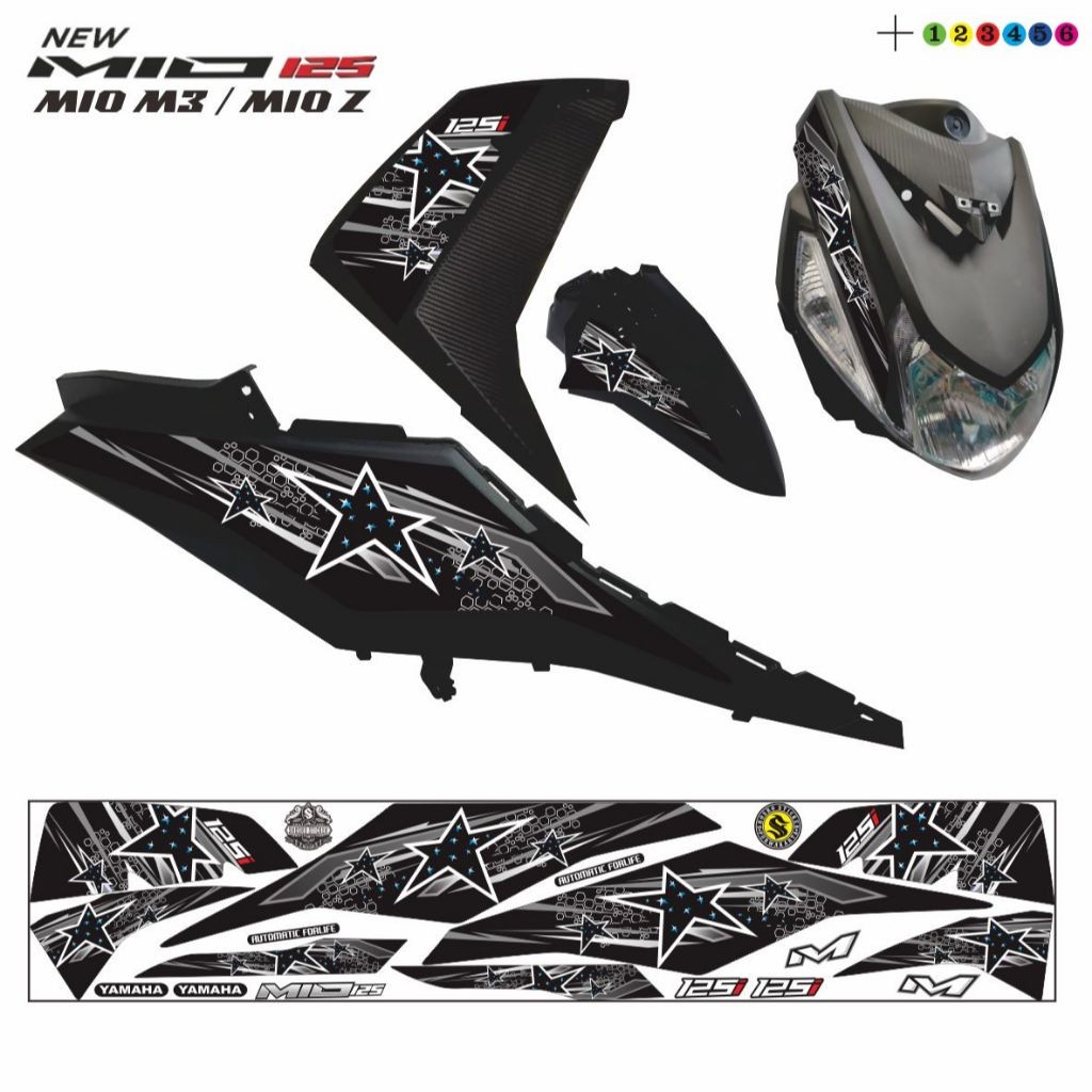 STIKER VARIASI LIS BINTANG MIO M3 MIO Z STIKER LIS SIMPLE STRIPING MOTOR