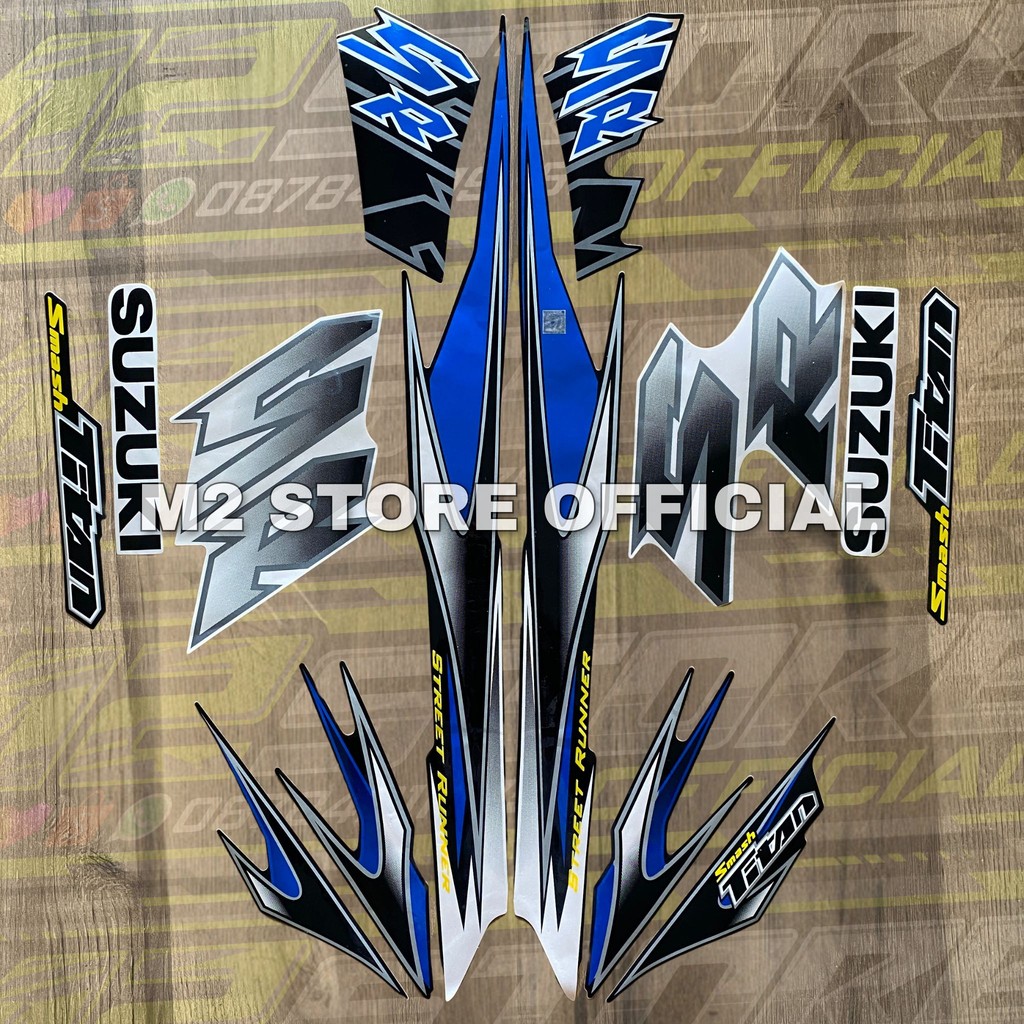 striping stripping Suzuki smash 110 titan sr 2010 hitam putih sticker stiker polet lis body SMASH TI