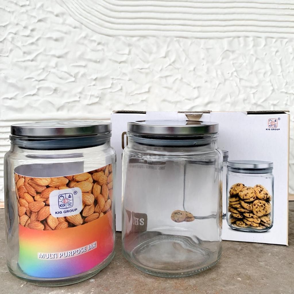 ISI 2 Toples Biscuit Mini Jar / Cookies Jar Set isi 2 pcs Tempat Penyimpanan Makanan Kue Kering Tran