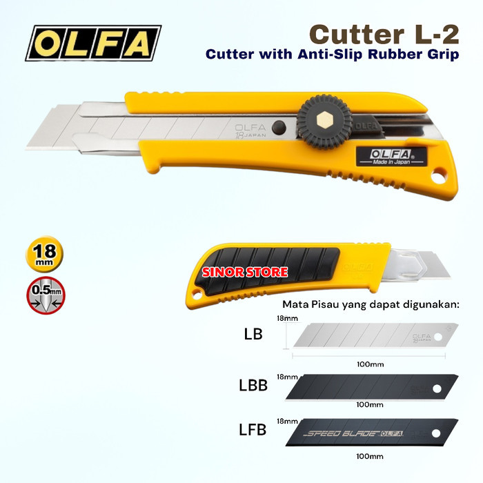 

OLFA L2 Pisau Cutter 18mm L-2 Snap Off Blade Cutter