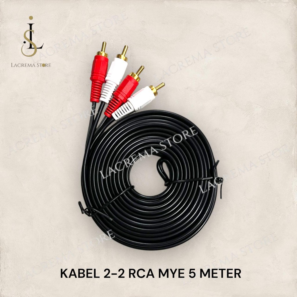 KABEL 2 - 2 MYE 5 METER / KABEL 2 RCA TO 2 RCA 5 METER / KABEL JACK AUDIO 2RCA TO 2RCA 5METER