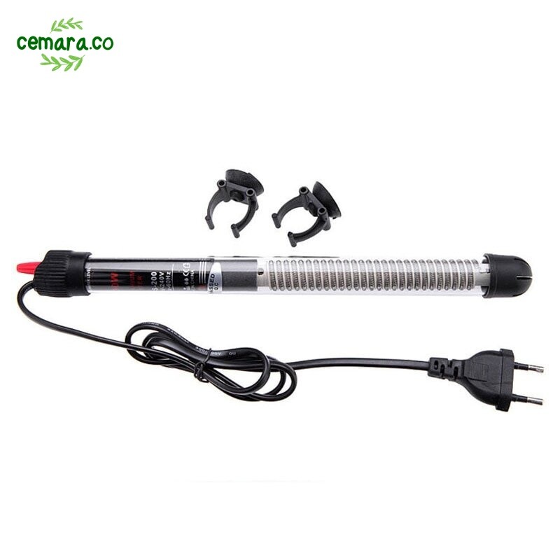 Heater Pemanas Kaca Aquarium Kolam Ikan Louhan Arwana Koi Koki 25w 50w 75w 100w Cemara.co