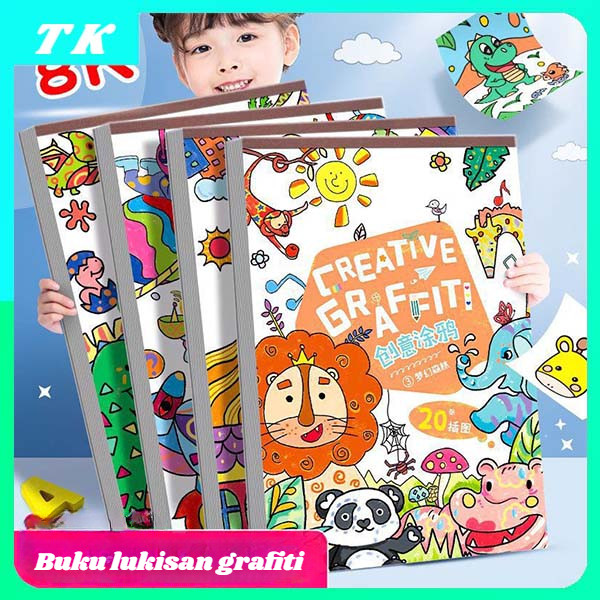 

Buku Bergambar Graffiti Buku Bergambar A4 Siswa Taman Kanak-kanak Bayi Kreatif Buku Mewarnai Lukisan Tangan Buku Doodle Gambar Anak-anak