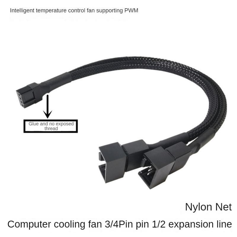 Pin Y Splitter Cable 4 Pin PWM Female To 3/4 Pin Motherboard CPU Fan PC Case Fan Extension Adapter C