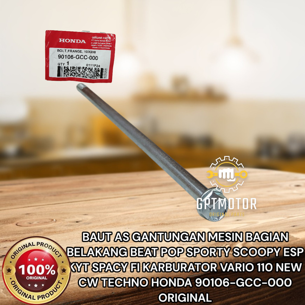 BAUT AS GANTUNGAN MESIN BAGIAN BELAKANG BEAT SPORTY SCOOPY SPACY  VARIO HONDA 90106-GCC-000 ORIGINAL