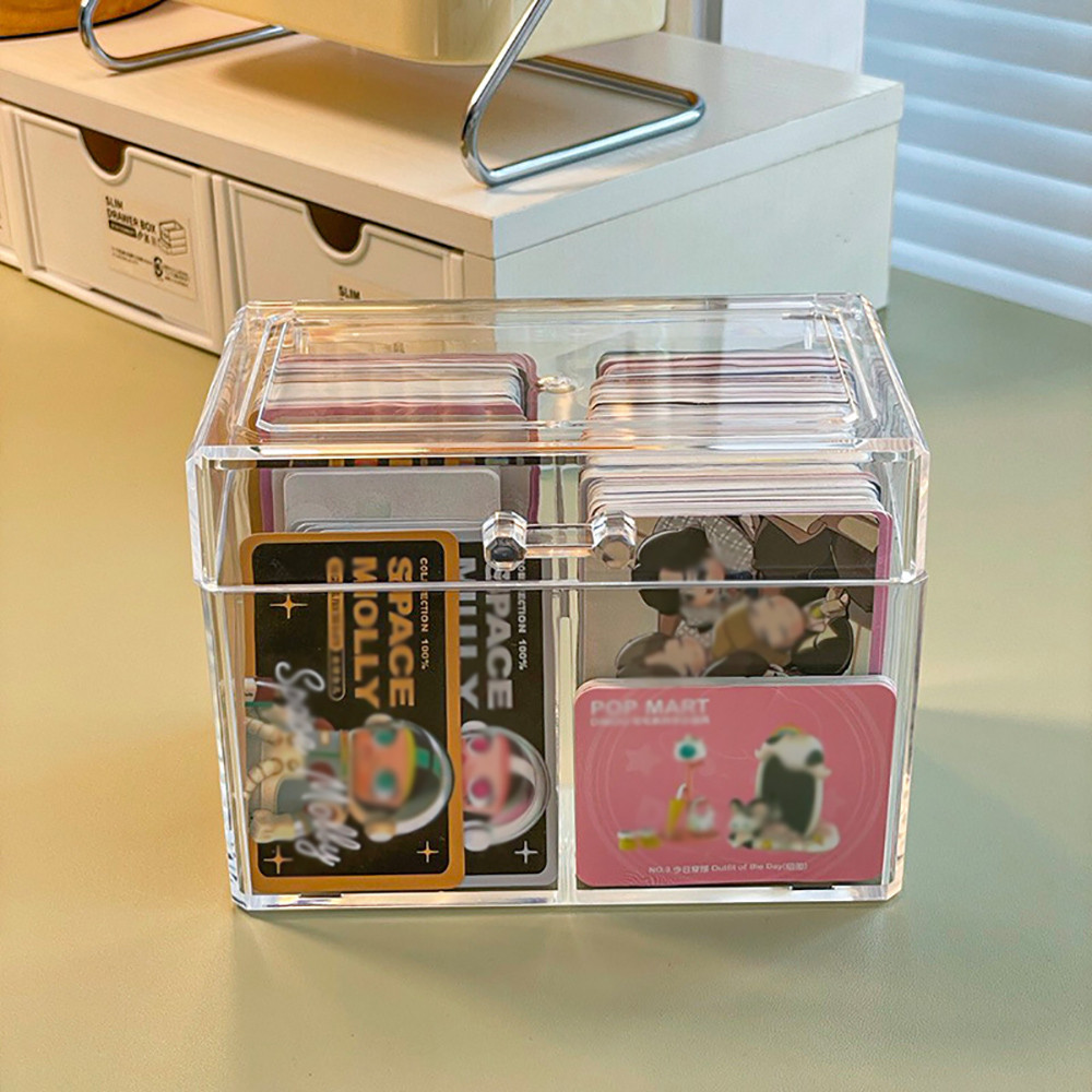 

Multifunctional Transparent Photo Storage Box High Quality Case For Cards Collection Jewelry Storage Supplies Desk Organizer Box