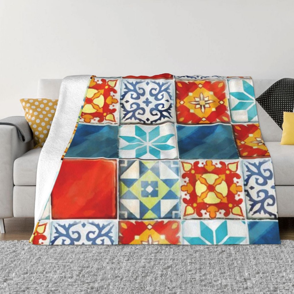 Colorful Azulejos Tiles From Azul Board Game An Ultra-Soft Micro Fleece Blanket