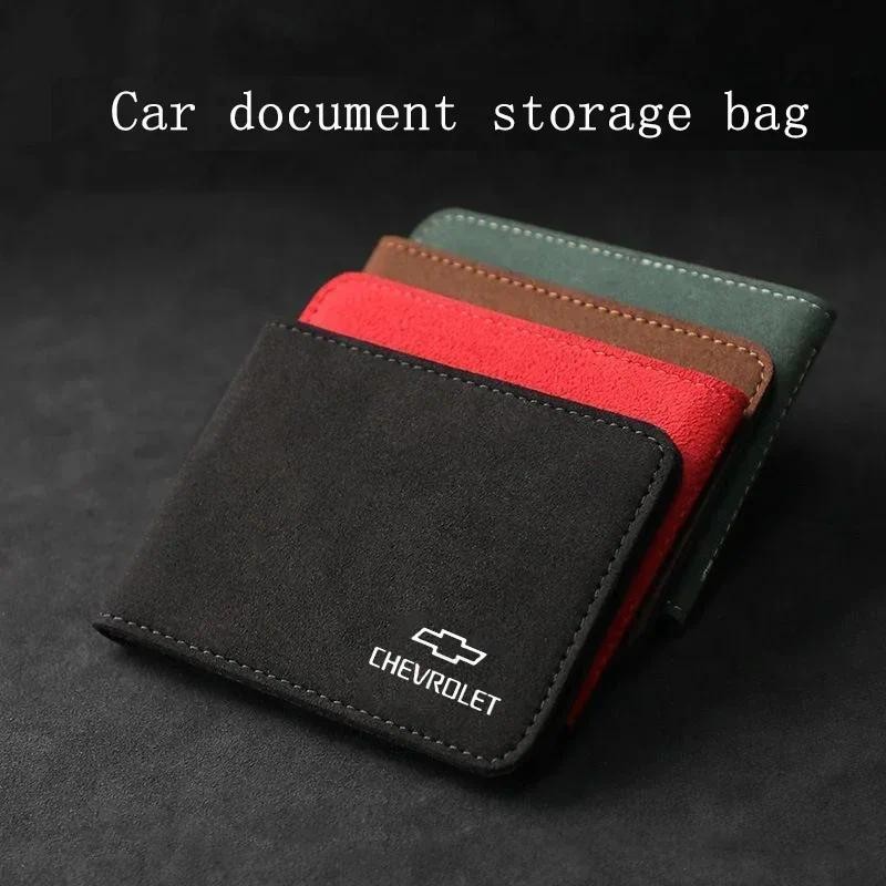 

Suede Car Driver License Holder Card Case Bag for Chevrolet Cruze Malibu Cavalier Monza Sail Trax Aveo Equinox Captiva Cobalt