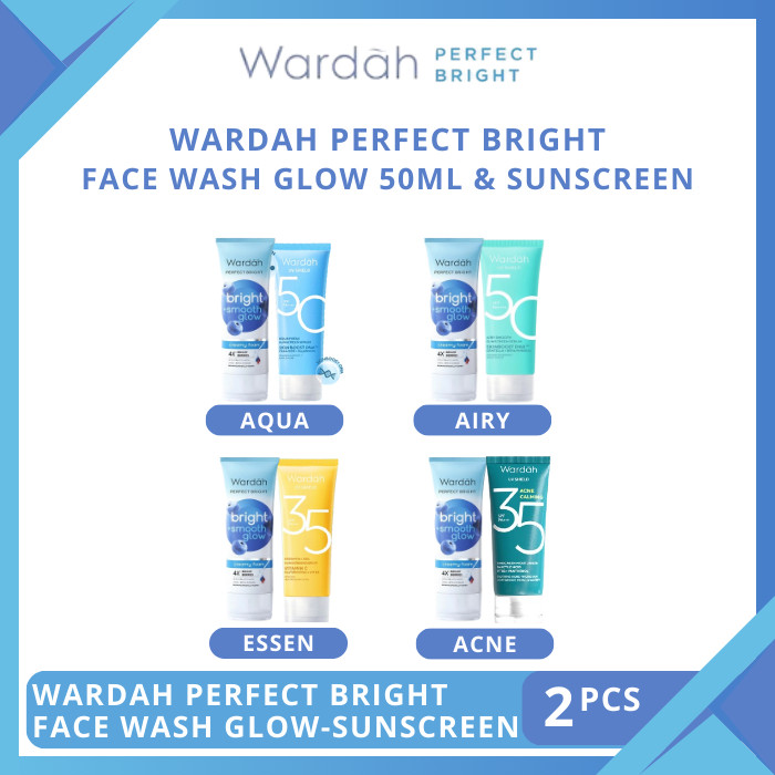 Wardah Perfect Bright Paket 2pcs Creamy Foam Brightening + Smooth Glowing 50ml