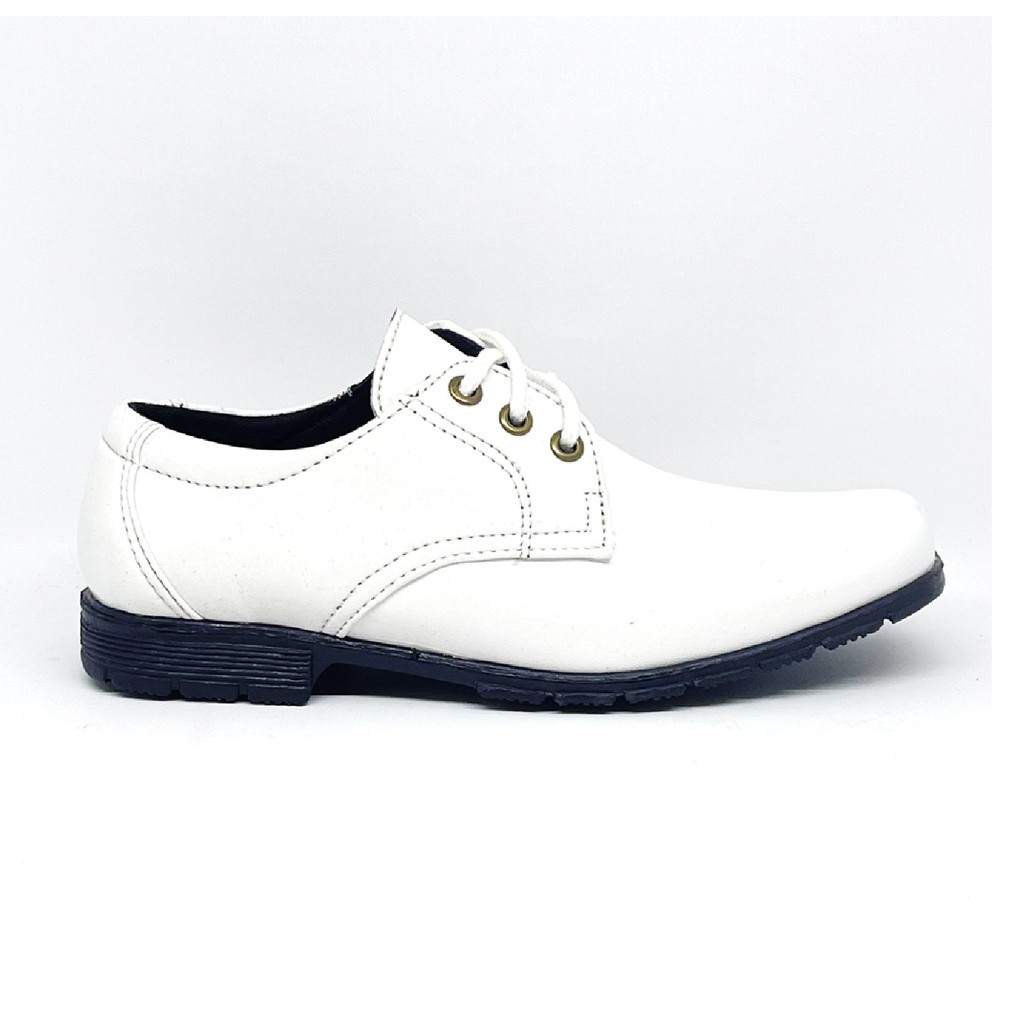 FIURI 409 Putih Sepatu Pantofel Anak Laki-laki Bertali Ukuran 33-37 / Sepatu Formal Resmi Pria Ukura