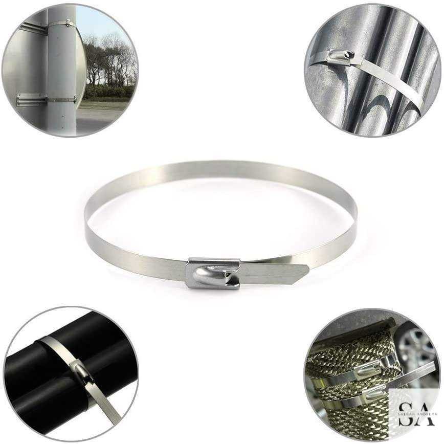 

Pengikat Kabel Kabel Ties Stainless Steel Multifunctional 4.6 x 200mm 20 PCS