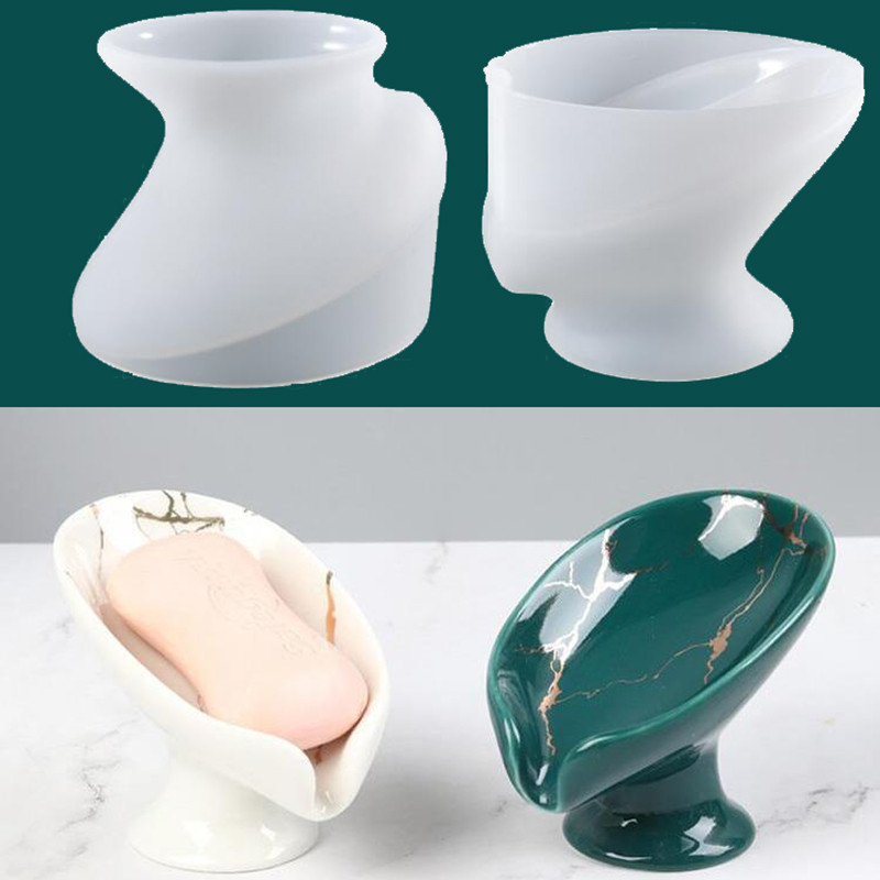 

Creatived Drain Soapbox Silicone Molds Leaf Shaped Soap Holder for Diy Handmade Soap Storage Tray Resin Craft Mould Newest