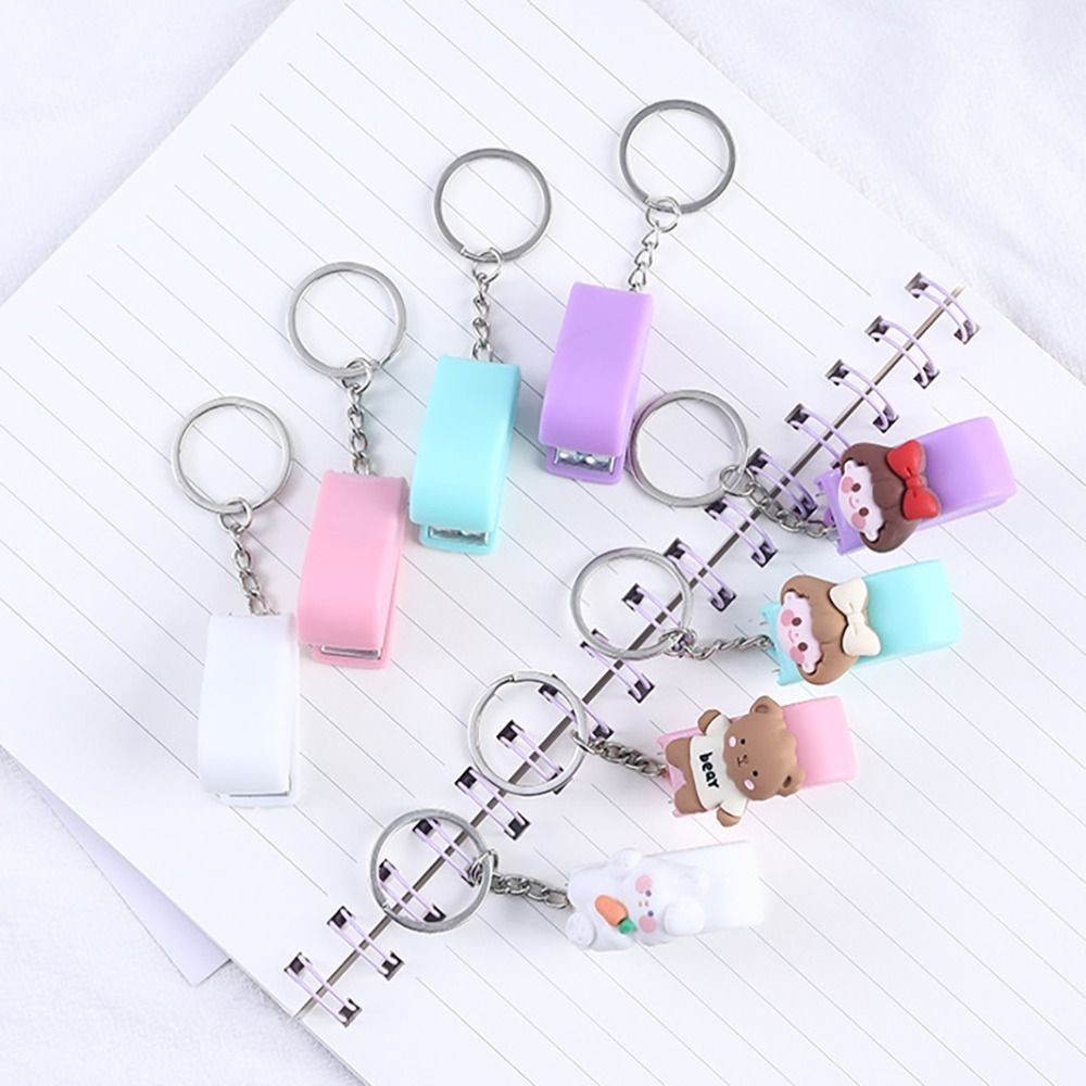 

Cartoon Cute Mini Stapler Portable Stapler Keychain No.10 Staples Binding Tools School Office Supplies Student Stationery Gift