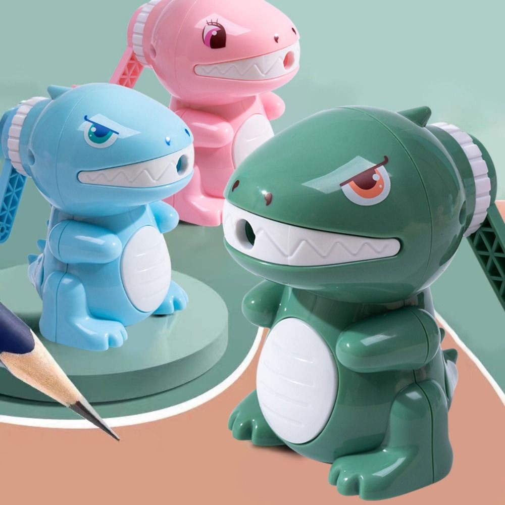 

4 Color Small Fine Pencil Sharpener Hand Automatic Lead Pencil Machine Cute Cartoon Dinosaur Creative Net Red Pencil Sharpener