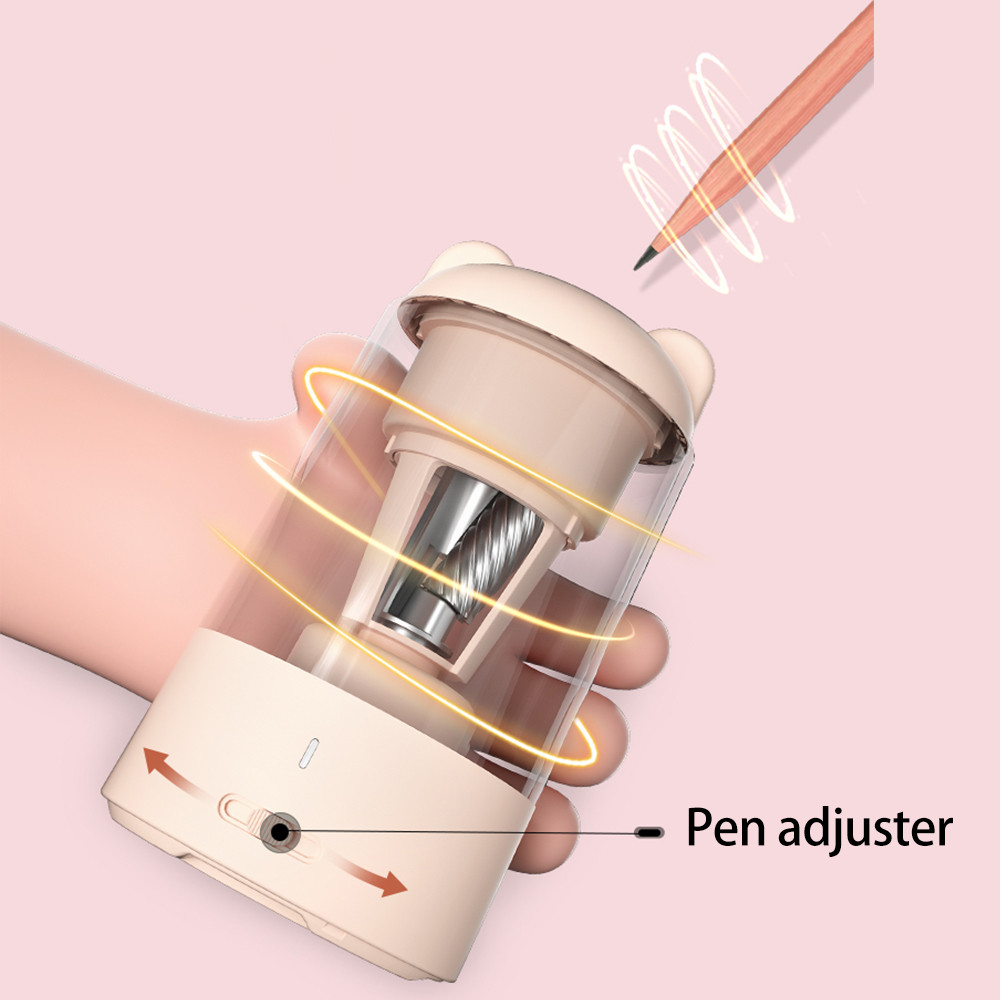 

Automatic Electric Pencil Sharpener with 3 Nib Auto Stop and Fast Sharpen Adjustable Sharpness for 6.5mm-8mm Pencil for Students