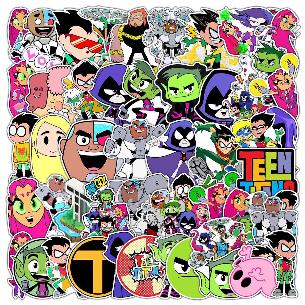 

50pcs Teen Young Boy Titan Graffiti Sticker Skateboard Suitcase Guitar Kettle Deco Laptop Skin Waterproof Phone Case