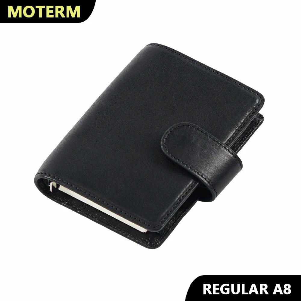 

Moterm Full Grain Veg Tanned Leather Regular A8 Rings Planner 5-hole Mini Size Notebook with 15 MM Rings Organizer Journey Diary