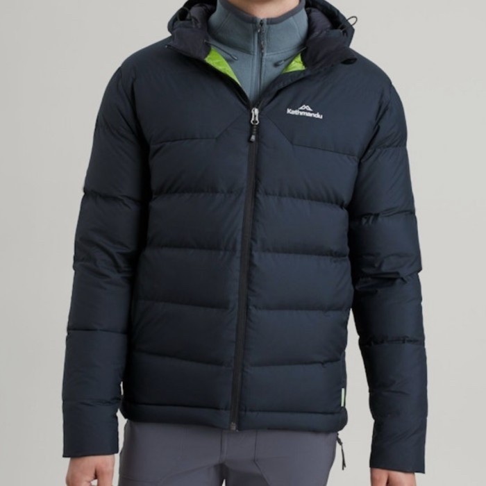 Kathmandu 550 Duckdown Fill Power Men's Epiq Hooded Down Jacket Colour Black Duck Down Insulator Out