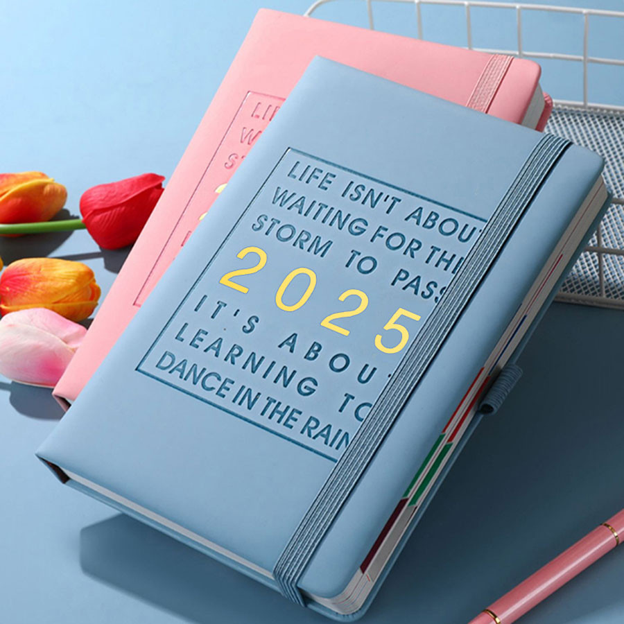 

2025 Planner Notebook Monthly Calendar - Jul. 2024 - Jun. 2025 Diary Schedule Soft Leather Paper Office School Stationery