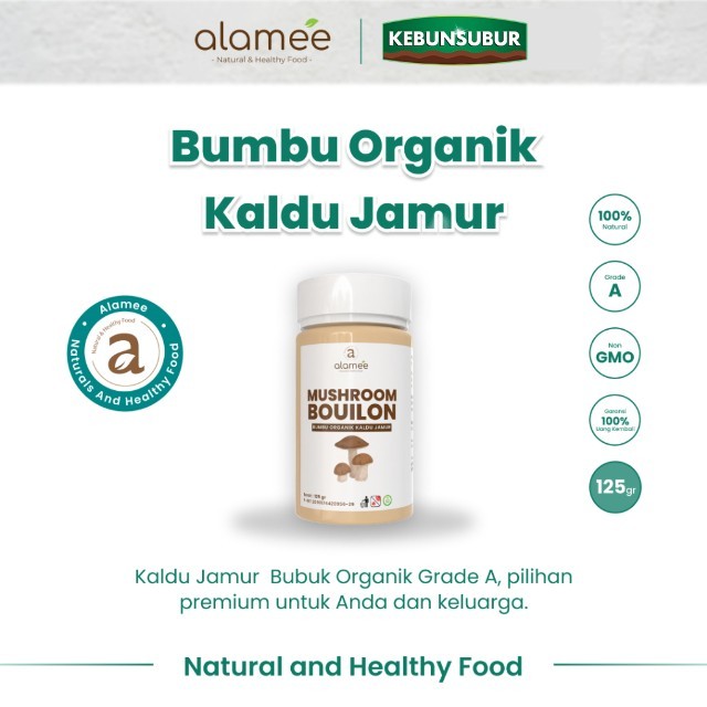

ALAMEE Kaldu Jamur NON MSG Mushroom Powder Bubuk Bumbu Dapur Spice Tabur Seasoning 125gr Kebunsubur kebunsubur kebunsubur kebunsubur