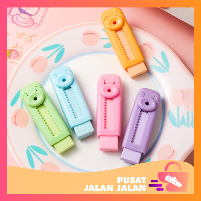 

PJJ - S5998 Penghapus Mekanik / Hapusan Mekanik Warna Lucu Tidak Meninggalkan Serpihan / Sliding Eraser / Push Eraser / Eraser