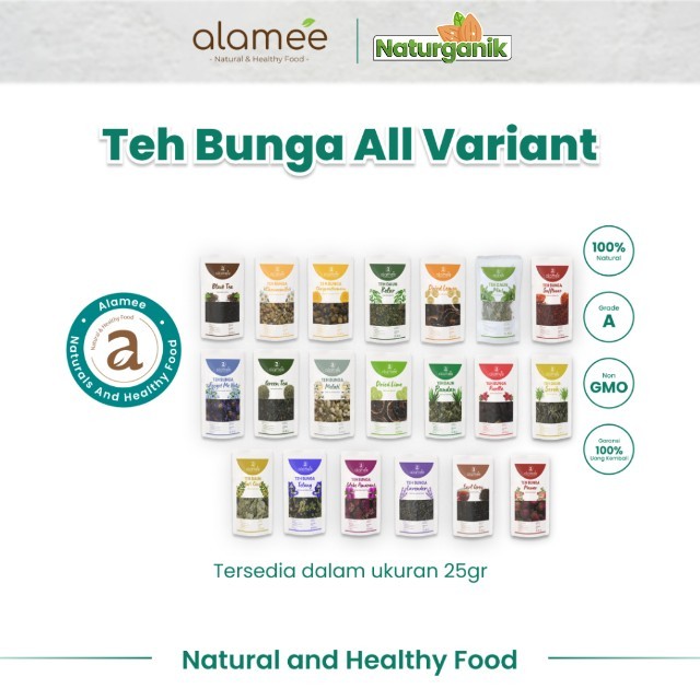 

ALAMEE Teh Chamomile Tea 25gr Bunga Jati Cina Daun Kelor Green Tea Senna Leaf Flower Organik Naturganik