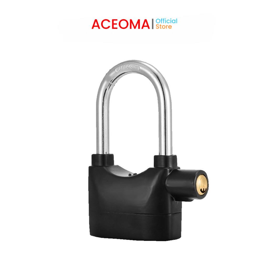 Gembok Alarm Suara Ring Panjang Besar Kokoh Kunci Gembok Anti Maling Gembok Motor