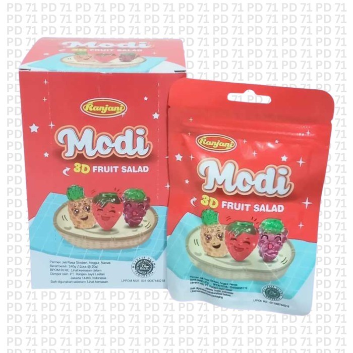 

Ranjani Permen Jelly Modi Fruit Salad 3D Rasa Aneka Buah Isi 12 Pcs