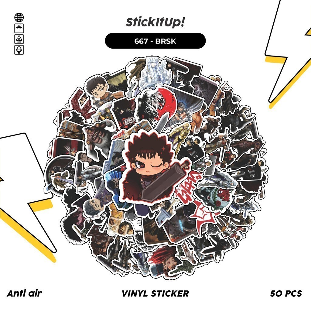 

COD 100 Pcs Stiker Berserk Lucu Anti Air Untuk Dekorasi Notebook Sepeda Skateboard Handphone DIY