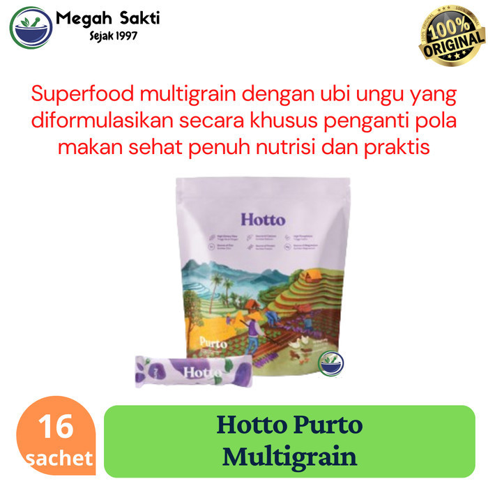 

Megah Sakti - Hotto Purto Multigrain with Purple Potato 1 Pouch Isi 16 Sachet