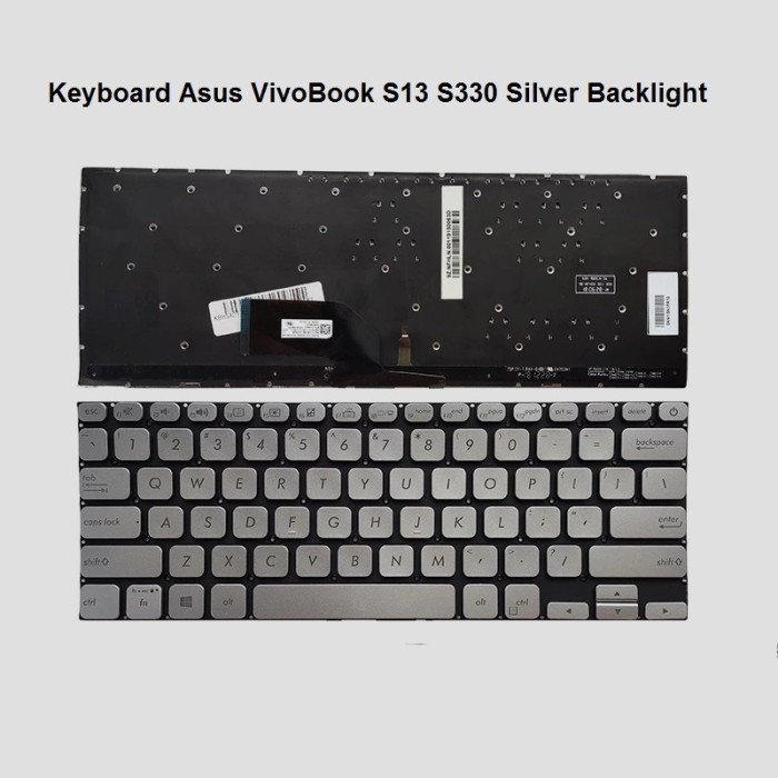 [BERGARANSI] Keyboard Asus VivoBook S13 S330 S330UA S330UN Silver Backlight