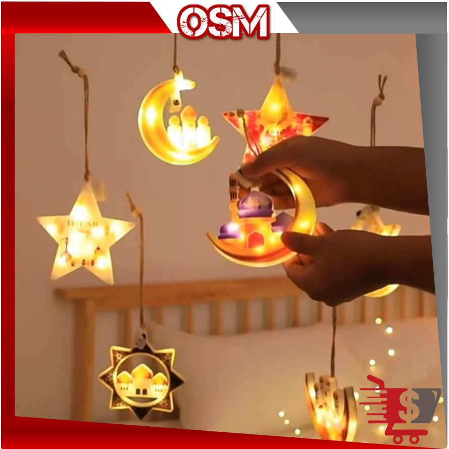 OSM - L6192 Lampu Tirai Dekorasi Ramadhan / Lampu Gantung LED Hiasan Ramadhan