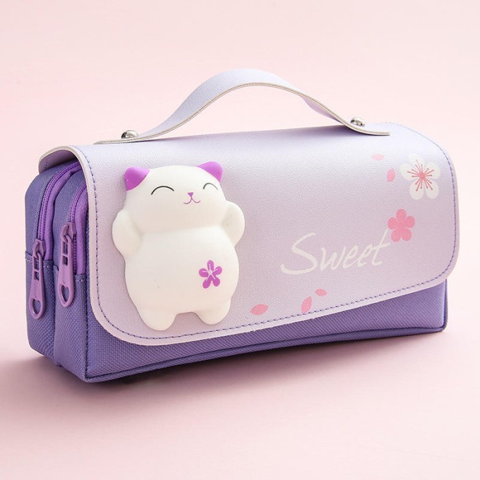 

New Arrival Tempat Kotak Pensil Anak Perempuan Karakter 3D Timbul Imut Lucu - PURPLE
