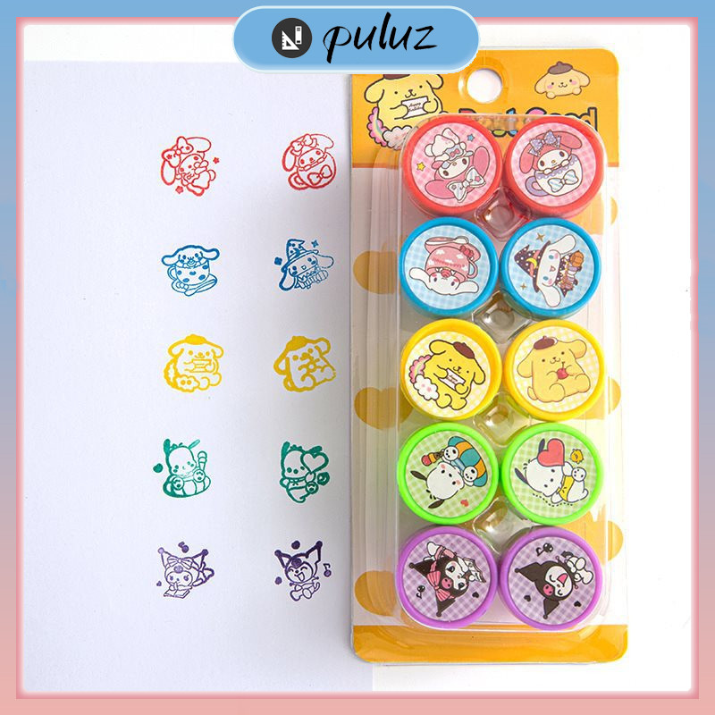 

Stempel kartun mini Sanrio / stempel mainan anak-anak berwarna-warni Hadiah Hari Anak