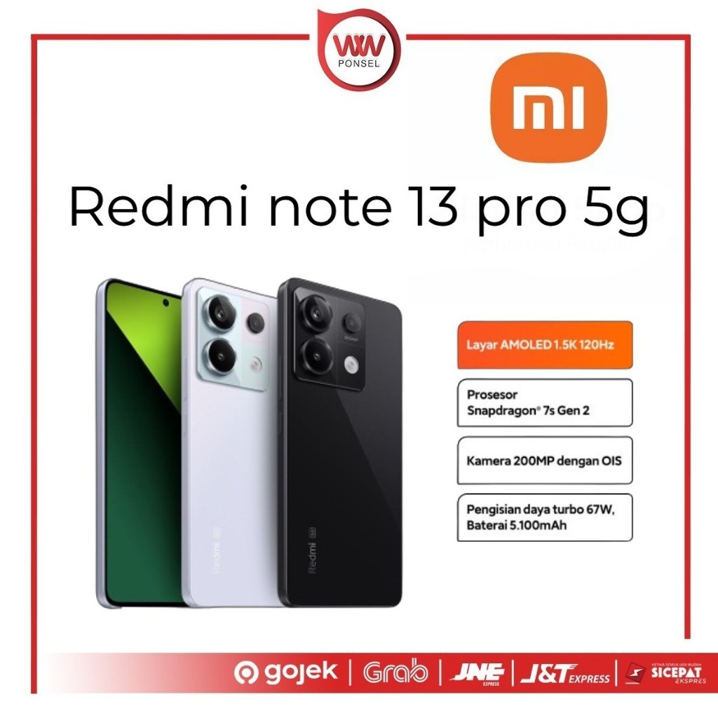 promo spesial Hp Xiaomi Redmi Note 13 Pro 5G Ram 8GB Internal 256GB Garansi Resmi