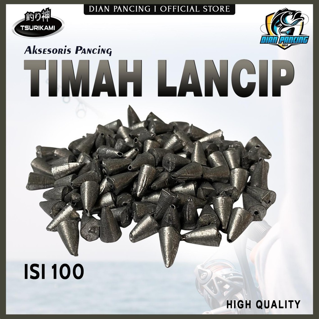 Timah Pancing Lancip Isi 100 untuk pemberat alat pancing murah