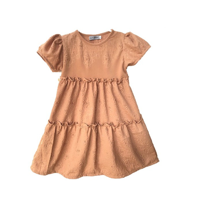 By Kayamani - Dress Anak Perempuan - Rose Emboss  Gold