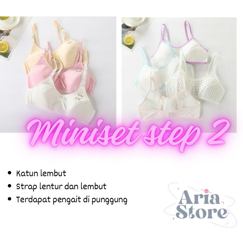 MINISET Mini Set BRA BH ANAK CEWEK KAIT STRAP STEP 2 BUSA STANDAR CUP DALAMAN KATUN PEREMPUAN