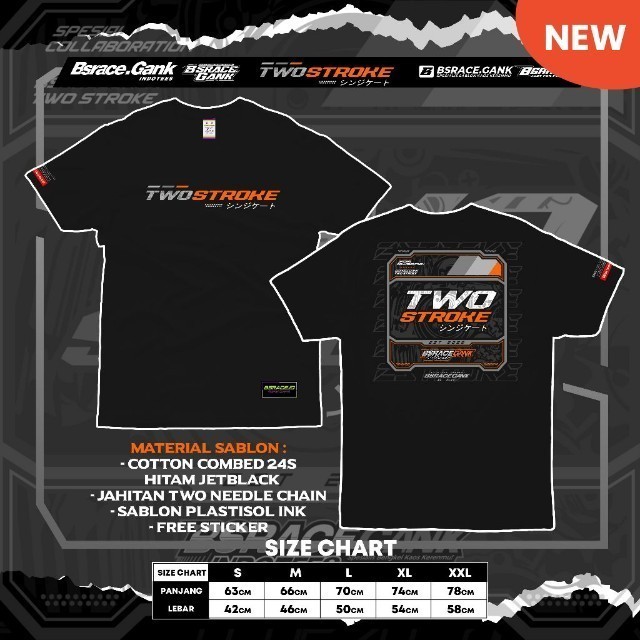 Kaos 2Stroke Bsrace Gank Terbaru Kaos Two Stroke Oren Flow