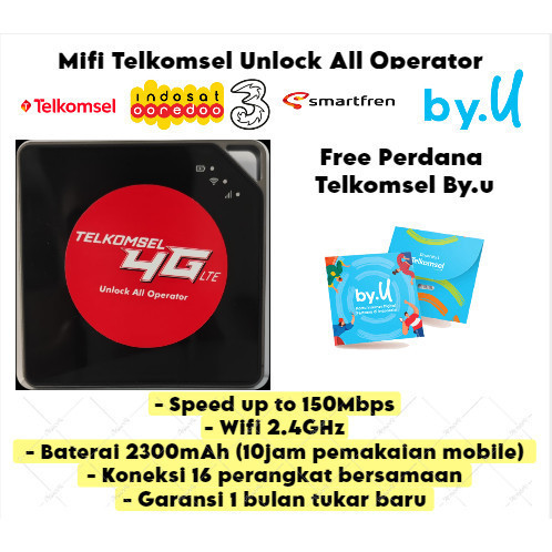 Mifi Modem Wifi 4G UNLOCK All Operator Free perdana Telkomsel By.u