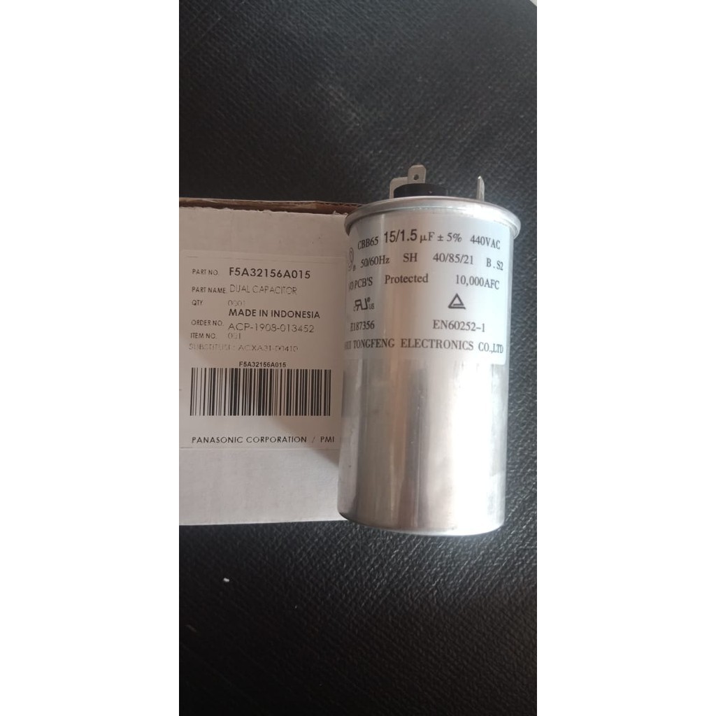ORIGINAL PANASONIC KAPASITOR CAPASITOR AC OUTDOOR 15+1.5 UF 440VAC 15/1.5 UF