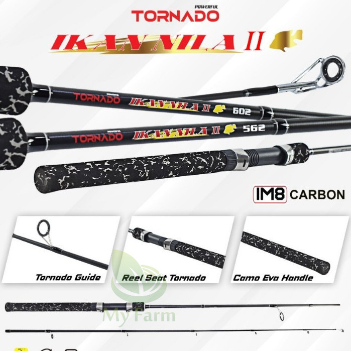 Tornado Ikan Nila 502 562 602 Line Wt 6-15lb 8-17lb Joran Spinning Panjang 150 168 180 Cm Bahan Carb