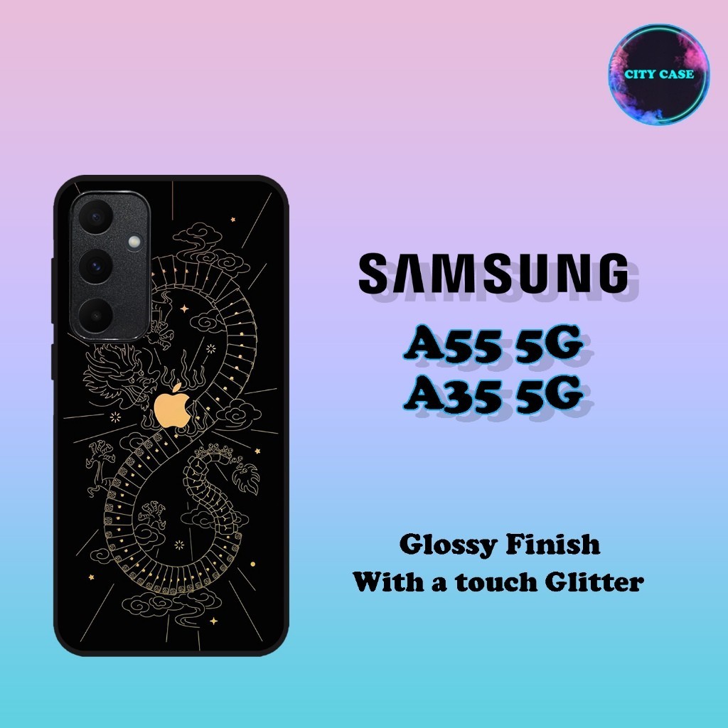 CUSTOM CASE GLOSSY ALL TYPE SAMSUNG A35 5G - A55 5G MOTIF DRAGON NAGA APPLE IPHONE [ PF66 ]