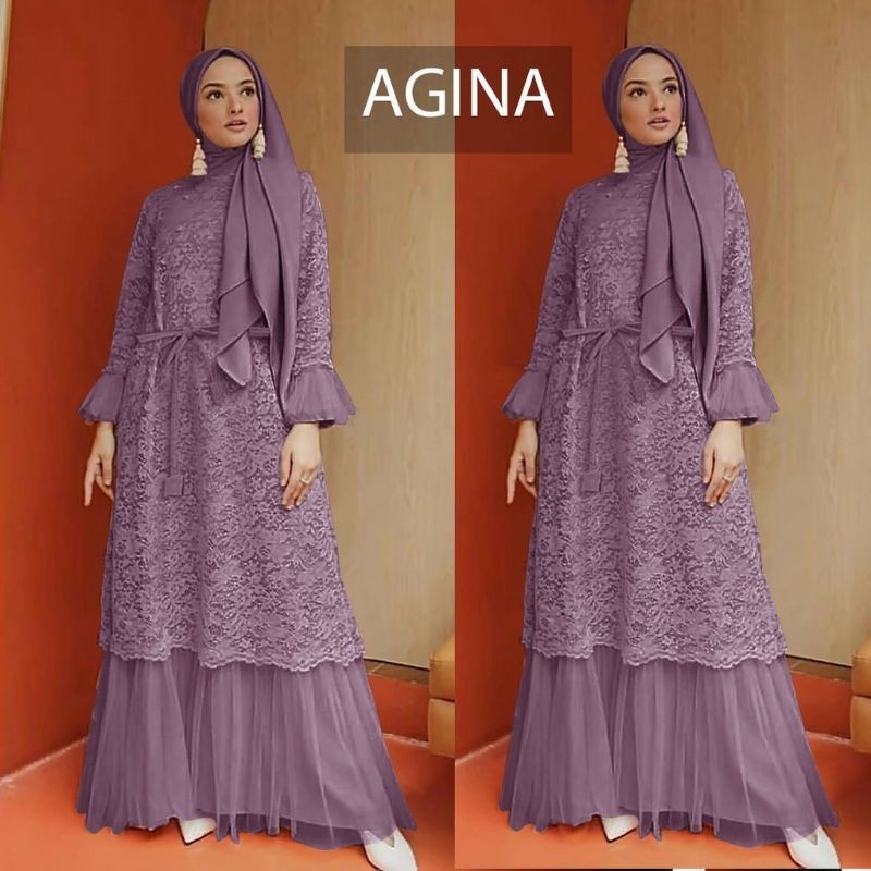 PREMIUM BERKUALITAS // MAXI AGINA/MAXI BRUKAT TULANG/GAMIS  BRUKAT TILLE/GAMIS MURAH/GAMIS BRUKAT/GA