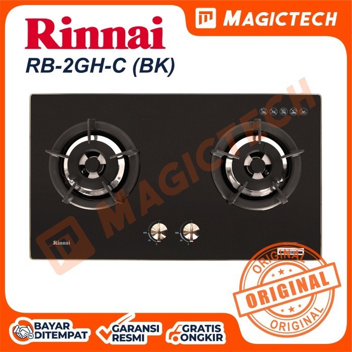 KOMPOR TANAM RINNAI 2 TUNGKU RB-2GH-C (BK) - HITAM