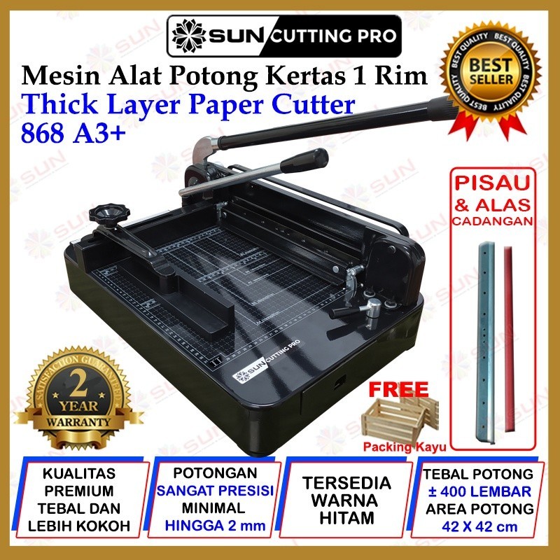 Mesin Pemotong Kertas 1 rim A3 868 - Thick Layer Paper Cutter 868 A3 Kualitas Super Premium Garansi 