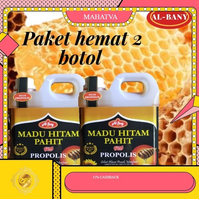 

PAKET 2BOTOL SUPER Madu Hitam Pahit AL-BANY@1000gr ( BELI 1 GRATIS 1)